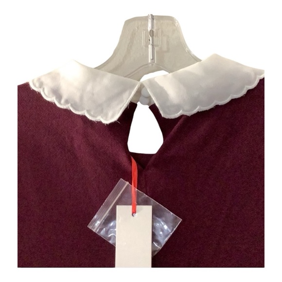 Elle Burgundy and White Dress - Picture 4 of 7